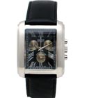 Croton Chronomaster Chronograph Genuine Leather Watch (Black) CC311113BSBK
