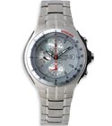 Pulsar Men's Chronograph Alarm Stainless Steel Watch (Textured Grey Dial)