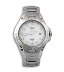Timex Men's Stainless Steel Watch Indiglo w/ Date (White) 2C941