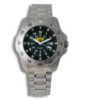 Uzi Protector Tritium Men's Watch Metal Stainless Band (Black) Uzi-32-SS