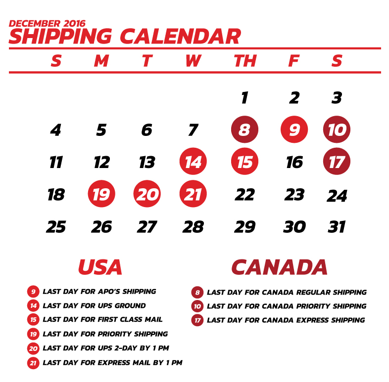 first 4 figures shipping calendar