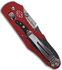 Harley Davidson 13960-RED Osborne Axis Lock Knife w/ G-10 (Satin PLN)