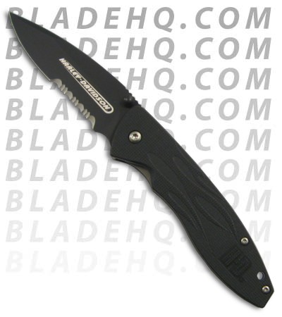 Harley Davidson 13710SBK Nitrous Spring Assist Knife w/ G-10 Scales (Black SER)