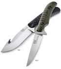 Bone Collector Large Fixed Blade Black G10 Knife w/ Gut Hook (Satin SER) 15010S