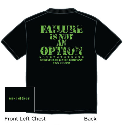 Benchmade "Failure Is Not An Option" Black Short Sleeve T-Shirt