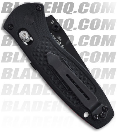 Benchmade Warn 587SBK-1 Mini-Barrage Knife Spring Assist Tanto (Black SER) Closed