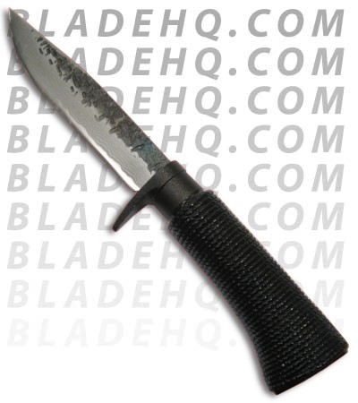 Kanetsune Knives Urushi Knife Oak w/ Lacquered Cord Handle Damascus Knife KB-203