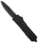 Microtech Scarab OTF Carbon Fiber Knife w/ Tritium (Black / Full SER) 110-3T