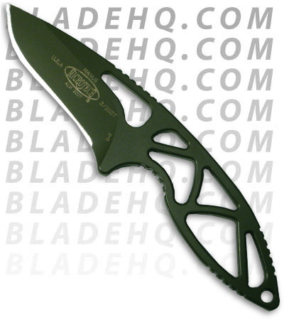 Microtech Manus Neck Knife Green Fixed Blade (2.4" Plain) 138-34