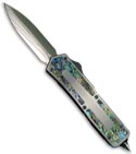 Microtech Custom Scarab D/A OTF Knife Abalone (Mirror Double Edge)