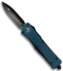 Microtech BLUE Troodon OTF Knife D/E Tactical (Two Tone PLN) 119-10-BL