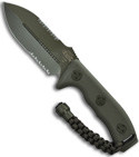 Green Microtech Crosshair Fixed Double Edge Knife (Green SER) 104-2