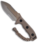 Tan Microtech Crosshair Fixed Double Edge Knife (Tan SER) 101-2