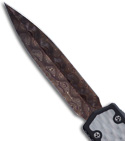 Microtech Custom Makora OTF Knife Diamond Plate (Blued Damascus)