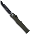 Microtech Green Halo 5 V OTF Automatic Tanto Point Knife (Two Tone PLN) 150-1G