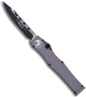 Microtech Gray Halo 5 V OTF Automatic Drop Point Knife (Two Tone PLN) 151-1GR