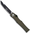 Microtech Green Halo 5 V OTF Automatic Tanto Point Knife (Two Tone SER) 150-2G