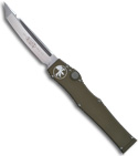 Microtech Green Halo 5 V OTF Automatic Tanto Point Knife (Satin PLN) 150-4G