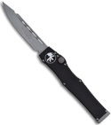 Microtech Halo 5 V OTF Automatic Drop Point Knife (Bead Blast PLN) 151-7