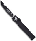 Microtech Halo 5 V OTF Tanto Tactical Automatic Knife (4.6" Black Plain) 150-1T