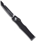 Microtech Halo 5 V OTF Automatic Tanto Knife (Black Two Tone Full SER) 150-3