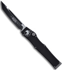Microtech Halo 5 V OTF Automatic Tanto Edge Knife (Black Two Tone PLN) 150-1