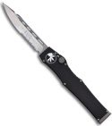 Microtech Halo 5 V OTF Automatic Drop Point Knife (Satin SER) 151-5