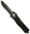 Microtech Combat Troodon Tanto OTF Knife (Black / SER) 144-2