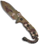 Multi Camo Microtech Crosshair Fixed Double Edge Knife (Camo FULL SER) 103-6