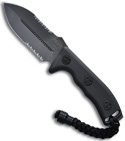 Black Microtech Crosshair Fixed Double Edge Knife (Black SER) 103-2