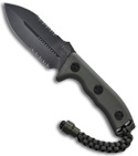 Green Microtech Crosshair Fixed Double Edge Knife (Black SER) 104-2