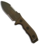 Tan Microtech Currahee Fixed Double Edge Knife (SER) 103-2