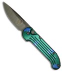 Microtech Green Splash LUDT Automatic Knife (Damascus)
