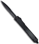 Microtech Bubble Makora II D/A OTF Double Edge Knife (Black Tribocoat / SER)