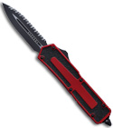 Microtech Red Scarab Double Edge OTF Knife (Black / Full SER) 110-3R