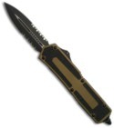 Microtech Tan Scarab QPQ D/E OTF Knife D/A Tritium Button (Black SER)