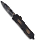 Microtech Scarab OTF Knife Tan Camo D/E (FULL SER) w/ Tritium Button 110-13Trit