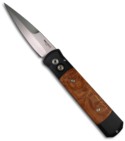 907 Limited Protech Maple Burl Godfather Automatic Knife (Brend Satin / PLN)