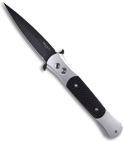 Protech The Large Don Silver Automatic Knife w/ Carbon Fiber (Black PLN) 1945