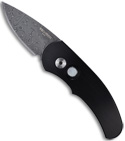 Protech Runt J4 Black Handle Custom Damascus (PLN) 4411D