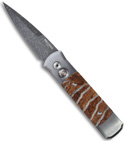 Custom Protech Godson Mastadon Tooth w/ Stainless Steel Frame (Damascus Blade)