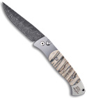Protech Brend Auto 2 Steel Custom Knife (Mastodon Tooth/Nichols Damascus)