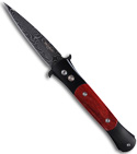 The Protech Don Custom Automatic Knife w/ Dyed Rosewood (Damascus)