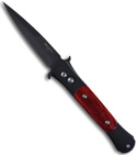 The Protech Don Automatic Knife w/ Rosewood Inlays (Black PLN) 1732R