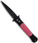 The Protech Don Automatic Knife w/ Pink G-10 (Black PLN) 1732P
