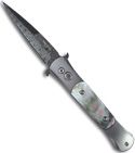 Protech Don Custom Stainless w/ Black Lip Pearl (Damascus)