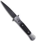 Protech Stainless Don Automatic Knife w/ Carbon Fiber Inserts (Black PLN) 1712
