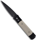 Protech Godfather Ivory Micarta Tuxedo Automatic Knife (Black PLN) 952