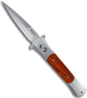 Protech The Large Don Silver Automatic Knife w/ Cocobolo Wood (Satin PLN) 1908-C