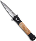 Protech 1906 The Large Don Automatic Knife w/ Maple Burl Wood (Satin PLN)